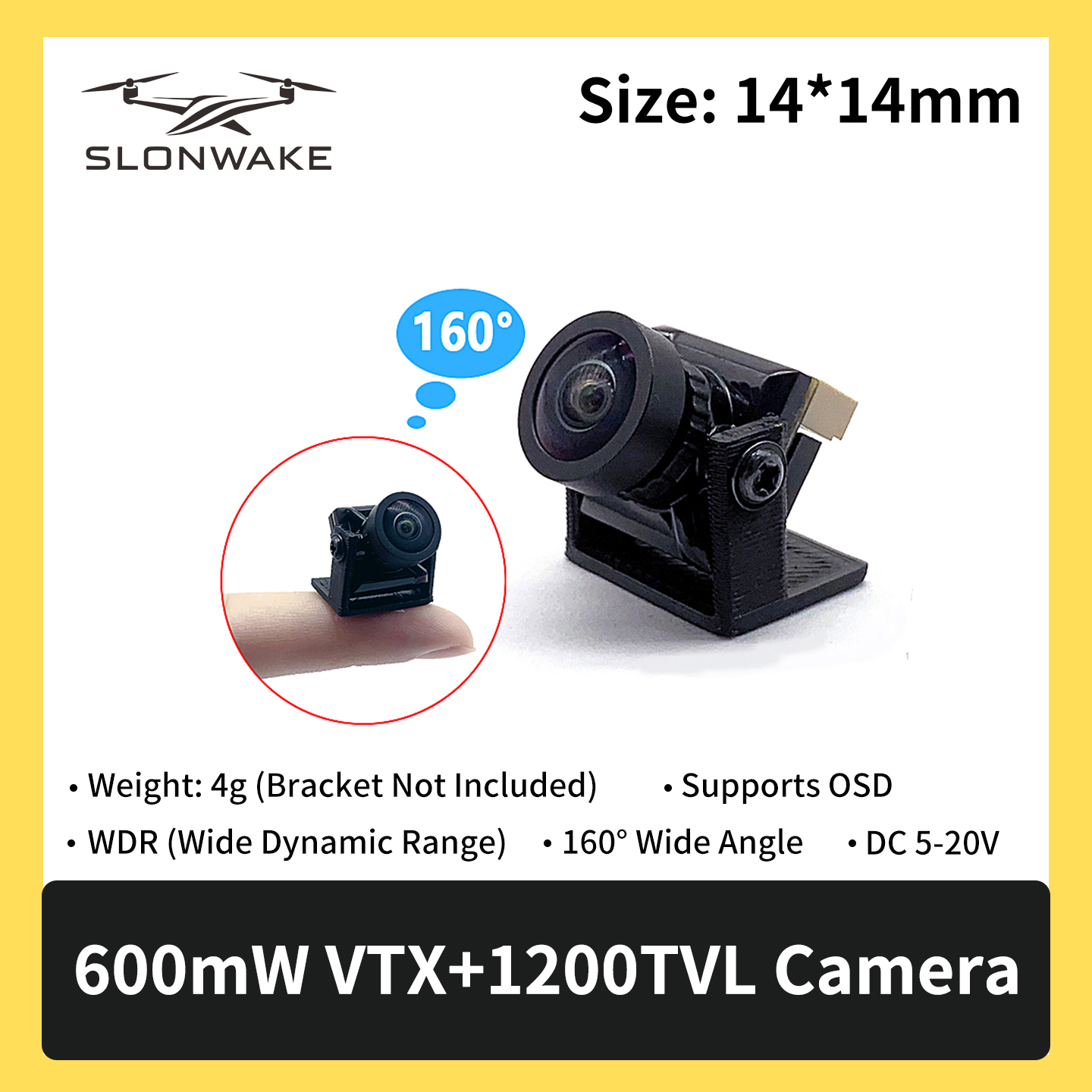 SLONWAKE 5.8G 600mW 7-24V FPV  - Drone Rc With Camera recensie en prijs