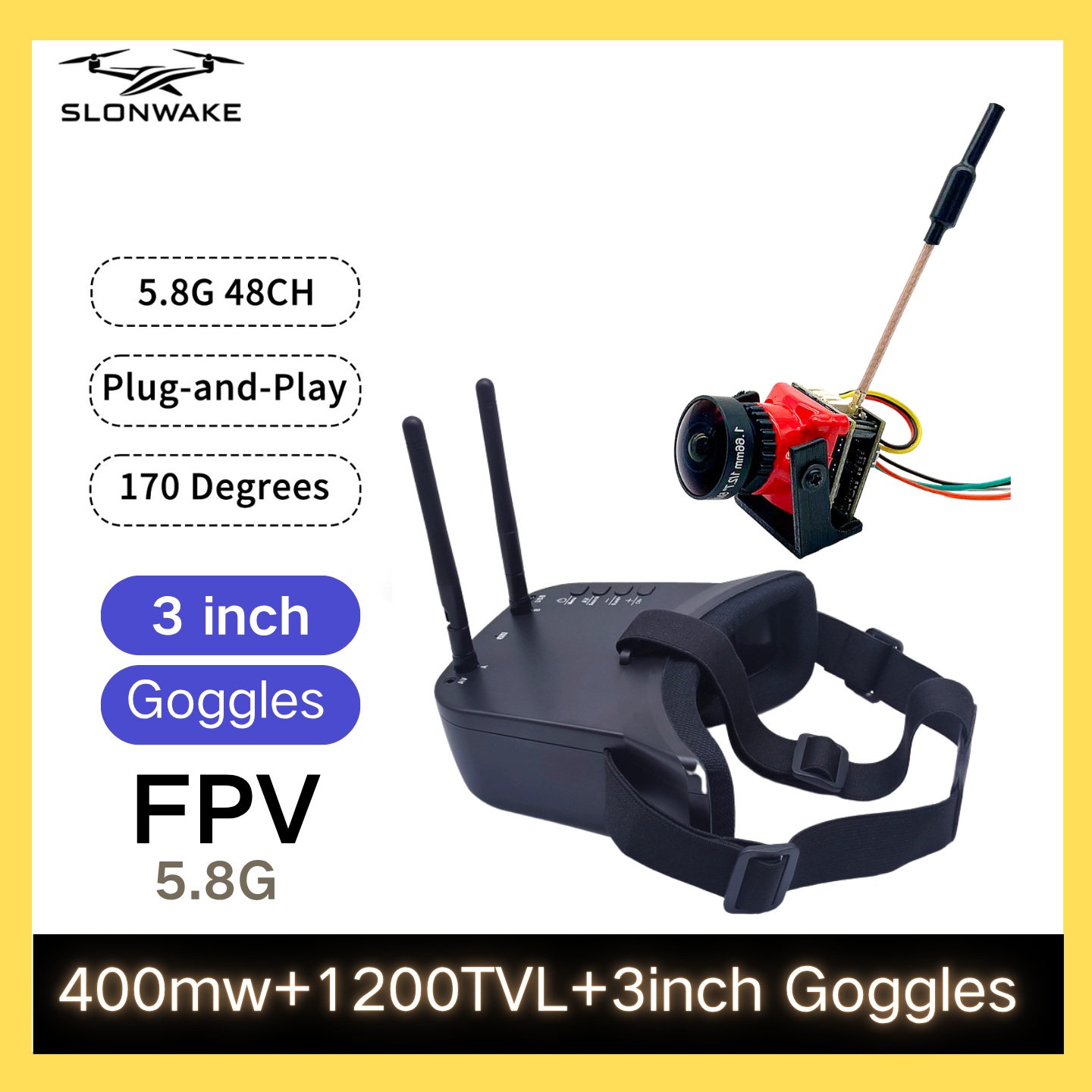 SLONWAKE 5.8G 48CH FPV 400mw V - Drone Rc With Camera recensie en prijs