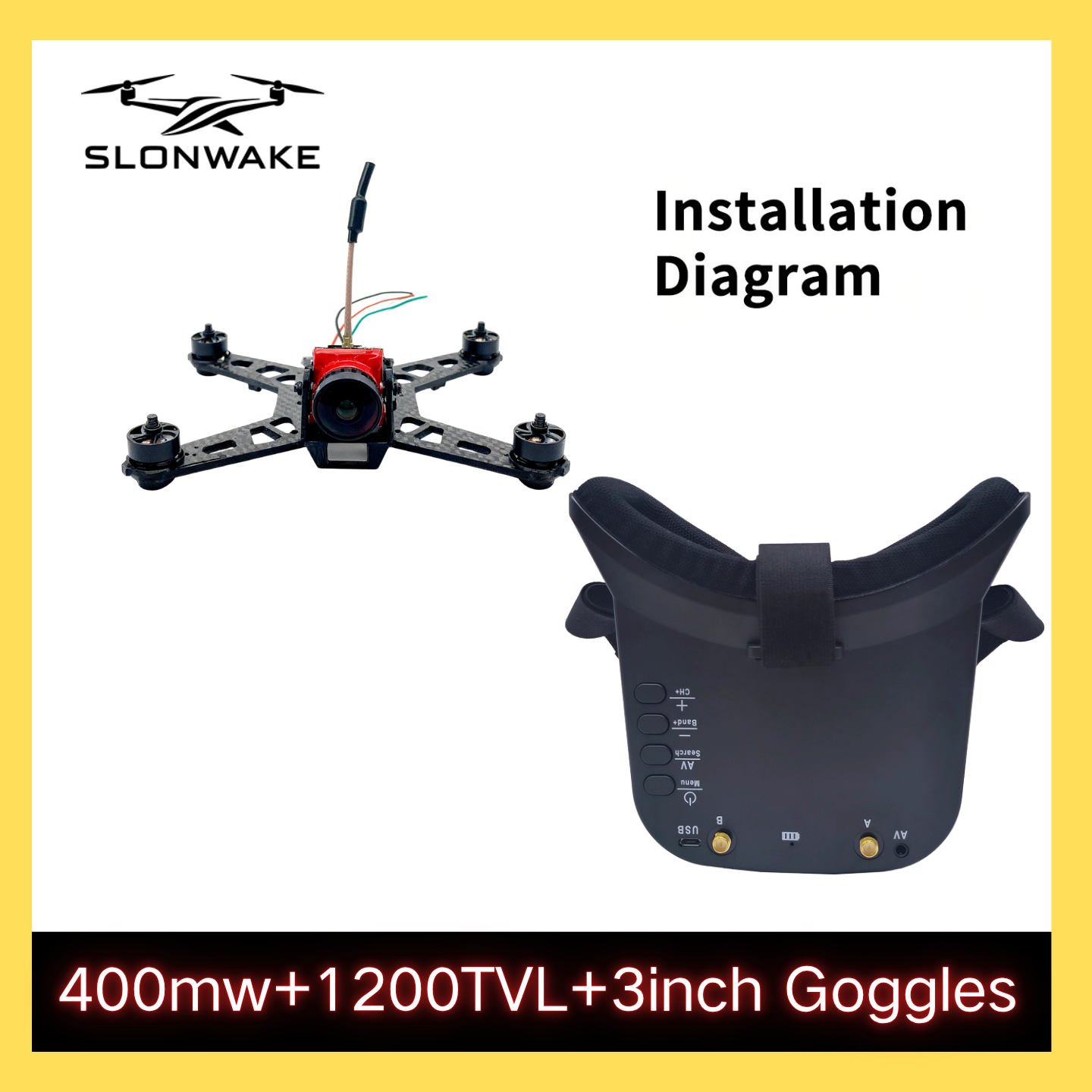 SLONWAKE 5.8G 48CH FPV 400mw V - Drone Rc With Camera recensie en prijs