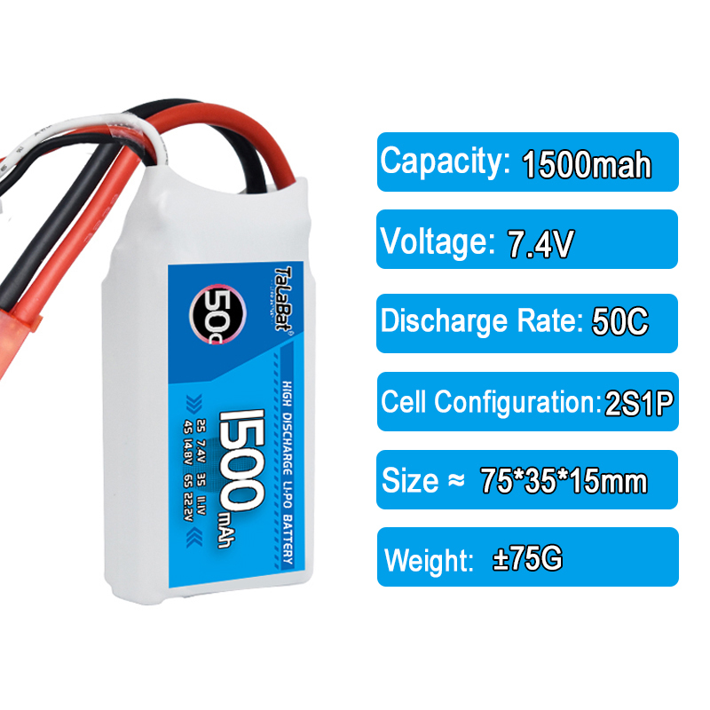 3Pcs TalaBat 50C 1500mAh 7.4V  - Drone Zll Rc recensie en prijs